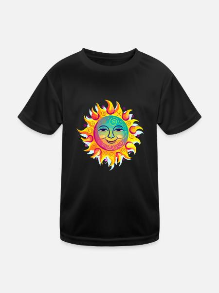 Bright sun - Kids Functional T-Shirt - black - Front
