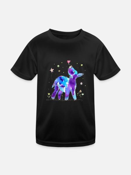 Gute Laune Esel - Kinder Funktions-T-Shirt - Schwarz - Vorne