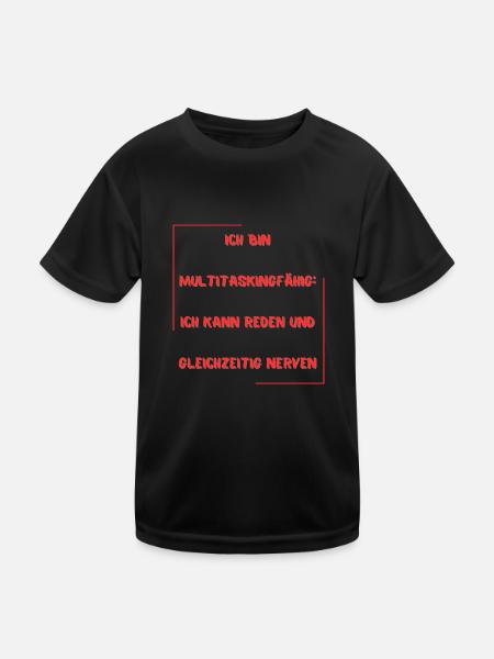 'Multitalent' T-Shirt - Kinder Funktions-T-Shirt - Schwarz - Vorne