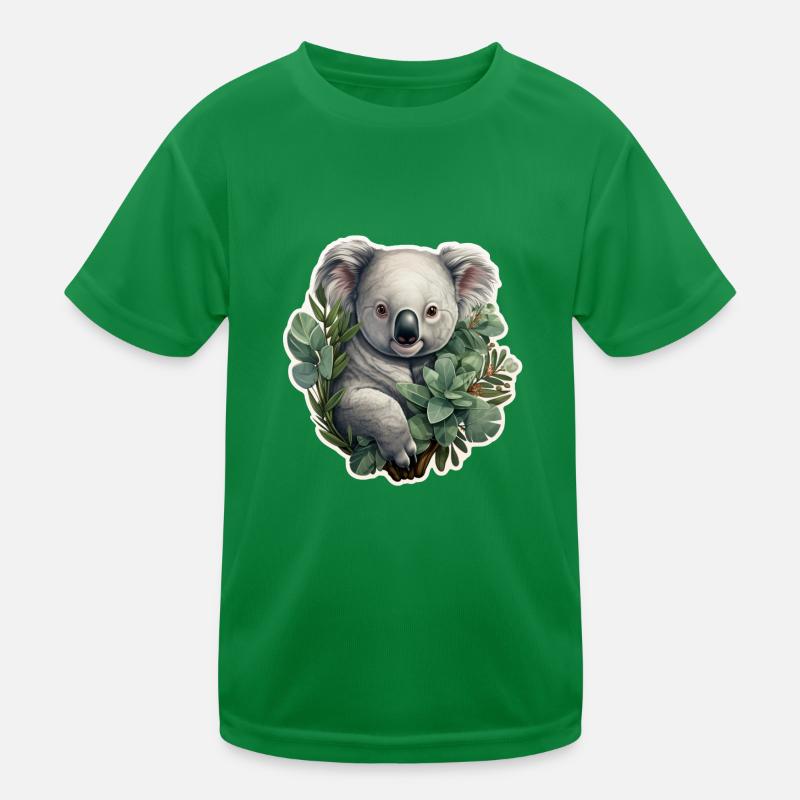 Koala with eucalyptus Kids Functional T-Shirt