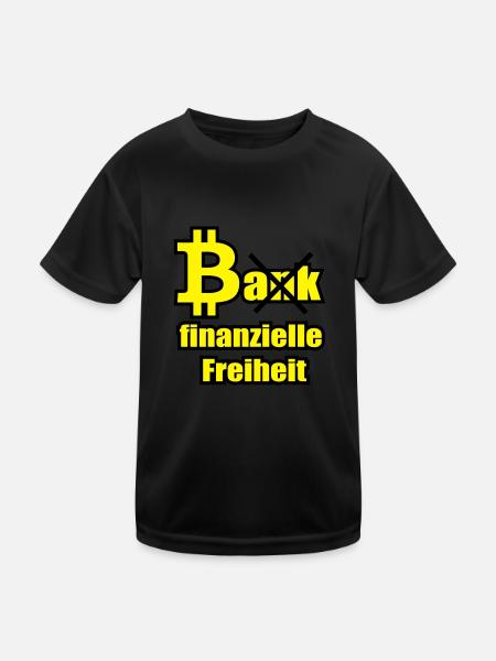 Bitcoin vs Bank - Kinder Funktions-T-Shirt - Schwarz - Vorne