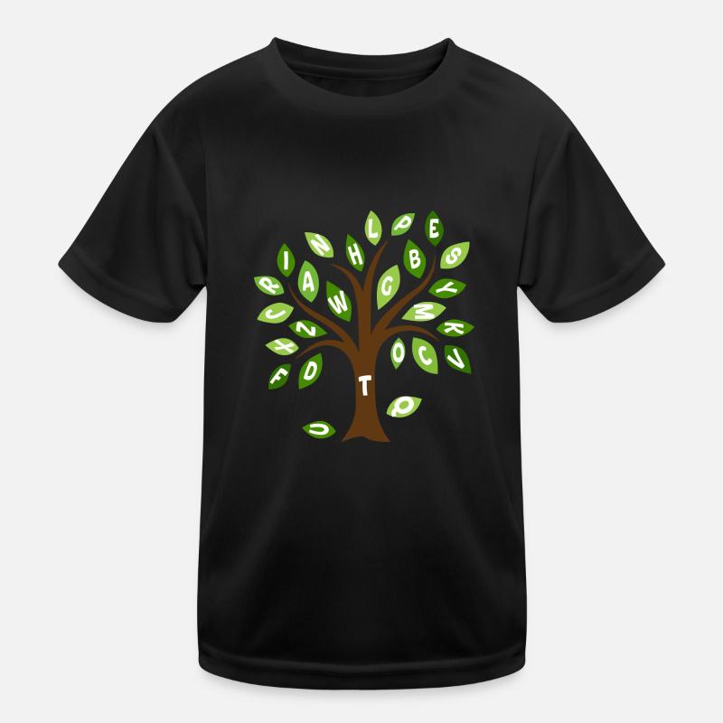 Alphabet leaf tree Kids Functional T-Shirt