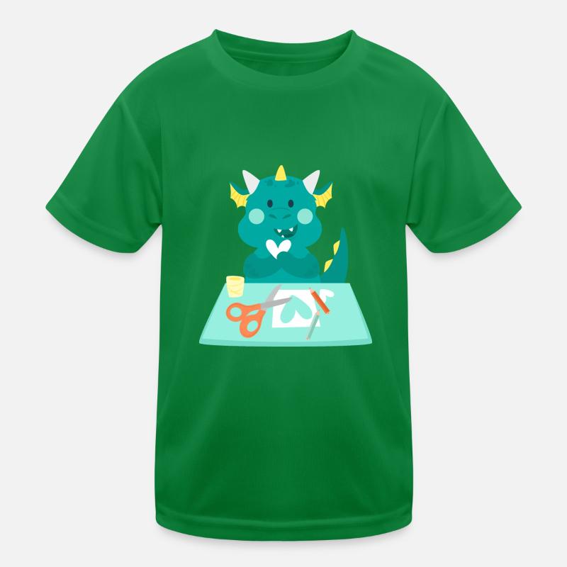 Drache an einer Handwerksstation Kinder Funktions-T-Shirt