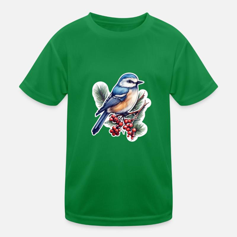 Woodpecker, Nuthatch Kids Functional T-Shirt