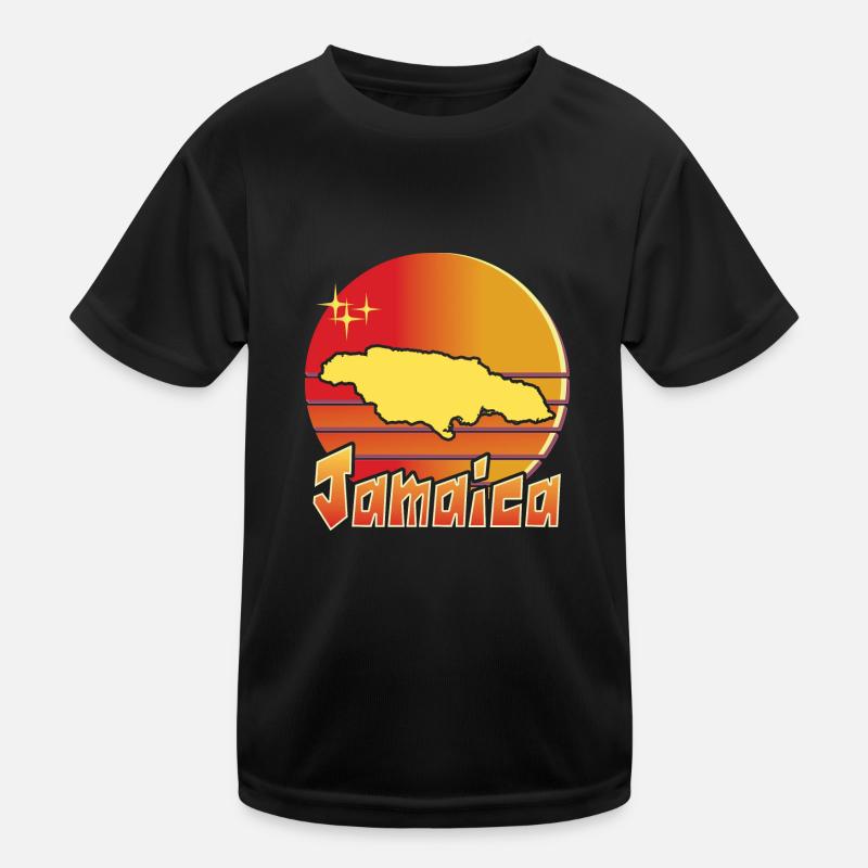 Nice souvenir gift idea map from Jamaica Kids Functional T-Shirt