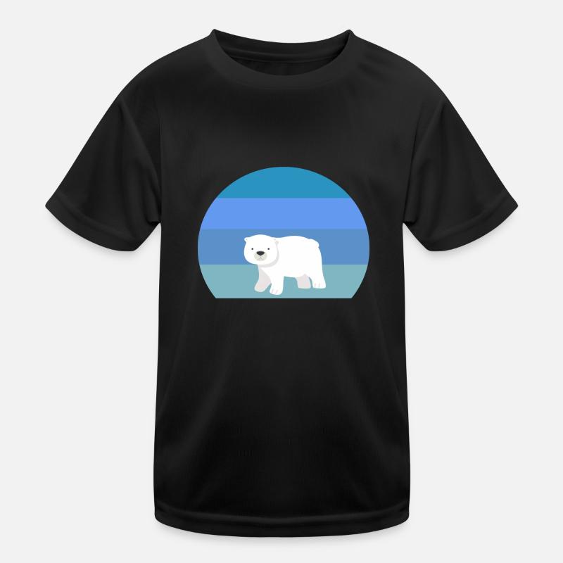 Arktis Tier Retro Eisbär Kinder Funktions-T-Shirt