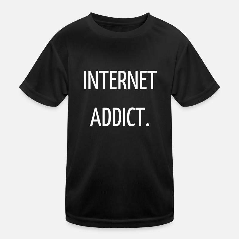 Internet addict - Kids Functional T-Shirt - black