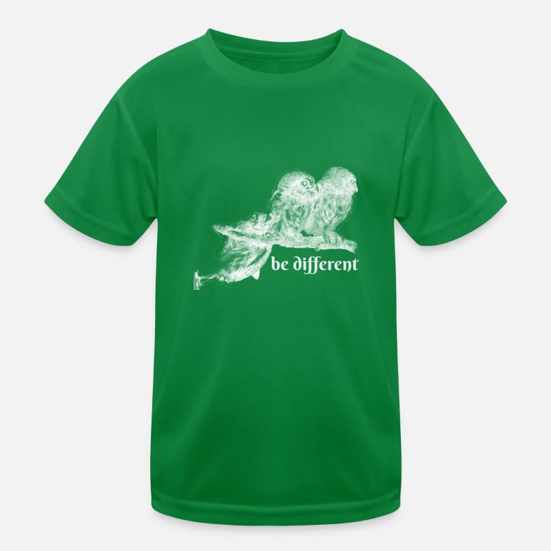 Eule,be different, Eulen, Äste, tollpatschig Kinder Funktions-T-Shirt