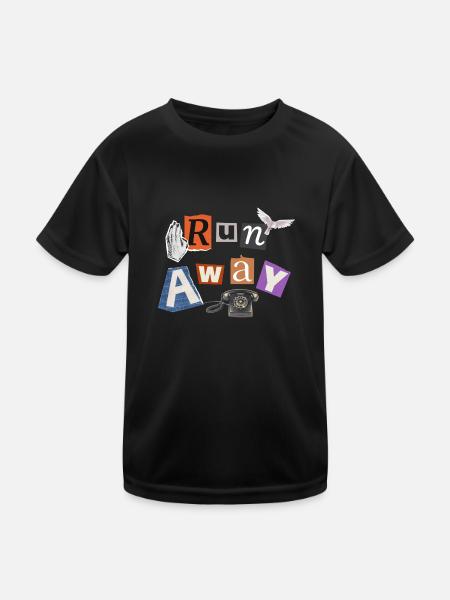 Lauf weg - Kinder Funktions-T-Shirt - Schwarz