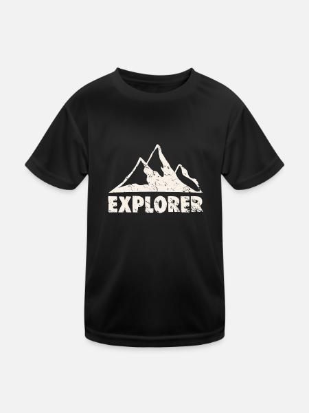 EXPLORER - Kinder Funktions-T-Shirt - Schwarz - Vorne
