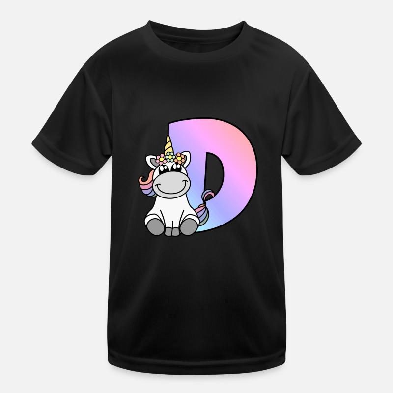Einhorn Buchstabe D Kinder Funktions-T-Shirt