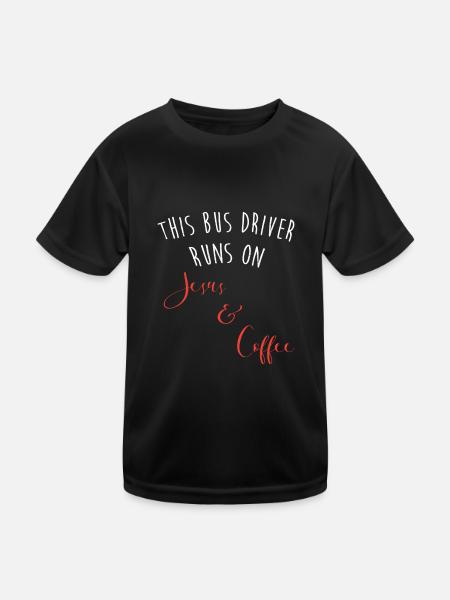 Schulbusfahrer Schulbus - Kinder Funktions-T-Shirt - Schwarz - Vorne