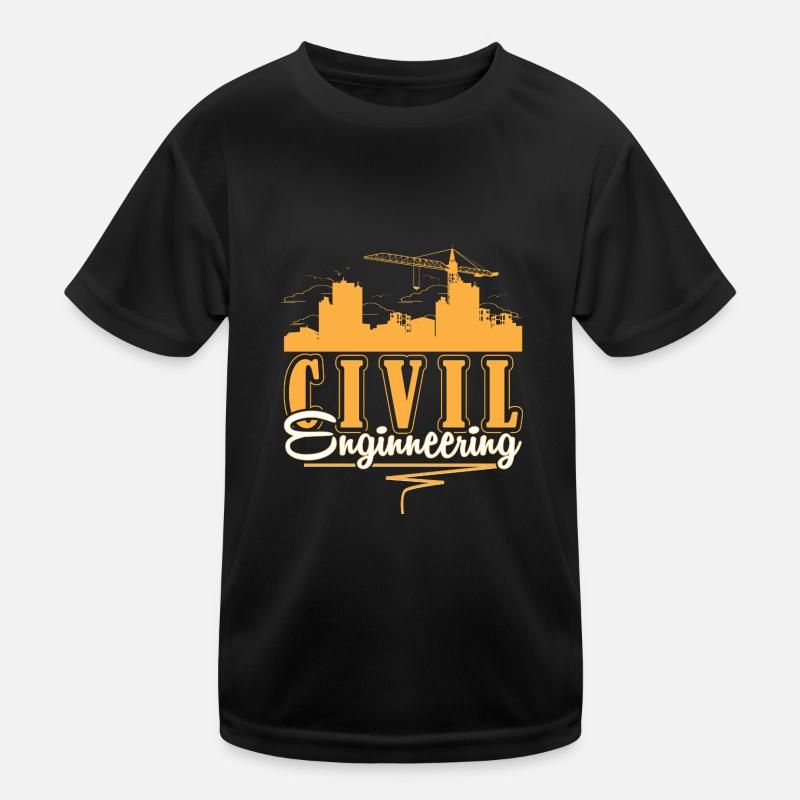 Civil Engineer Construction Site Construction Worker Kids Functional T-Shirt