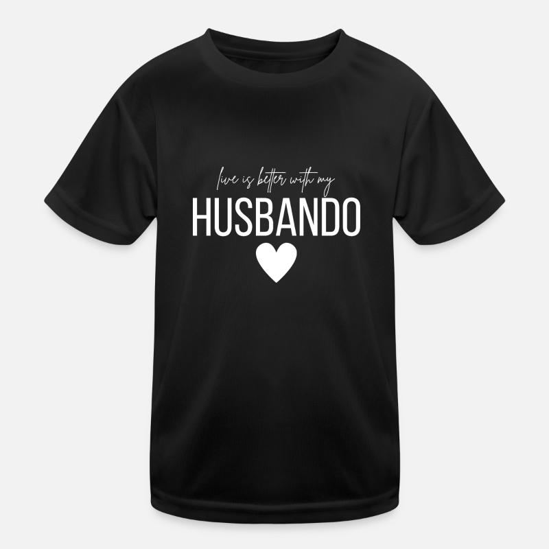 Life is better with my Husbando - Kinder Funktions-T-Shirt - Schwarz