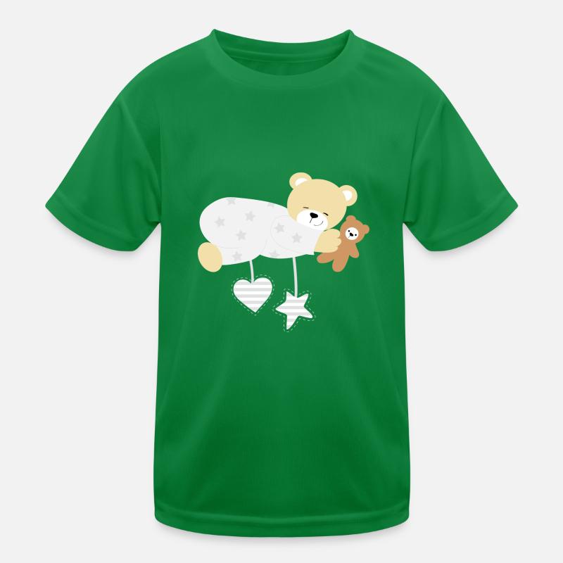 sleeping bear with teddy Kids Functional T-Shirt