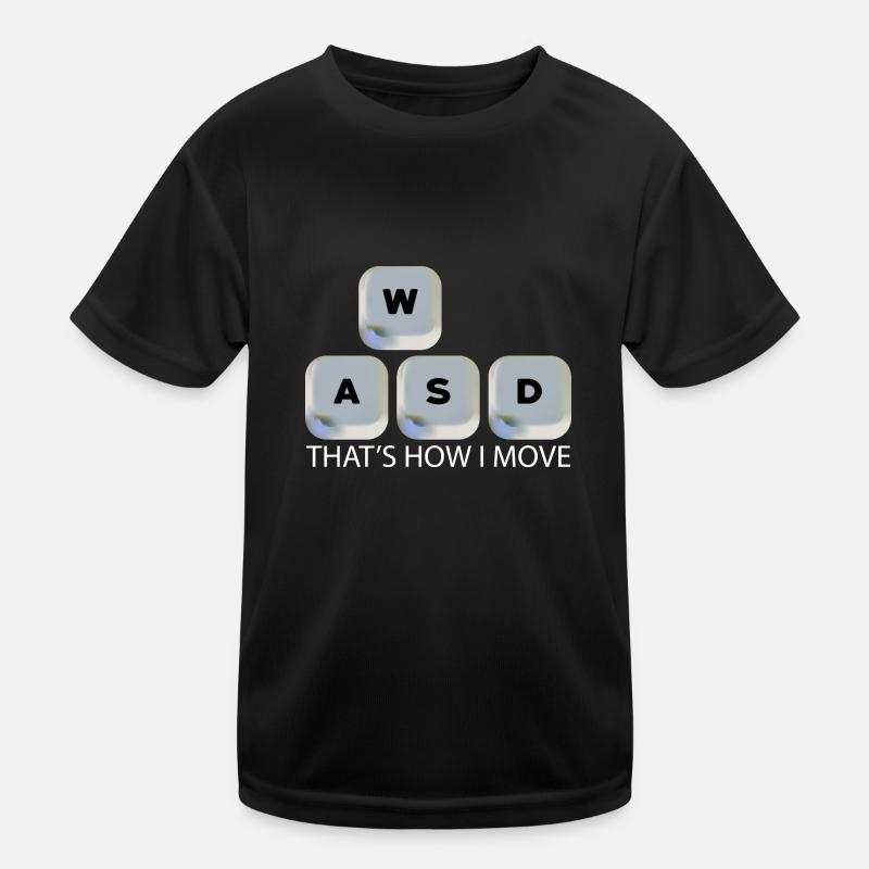 WASD Gaming Jeu vidéo, PC, Ordinateur T-shirt sport Enfant
