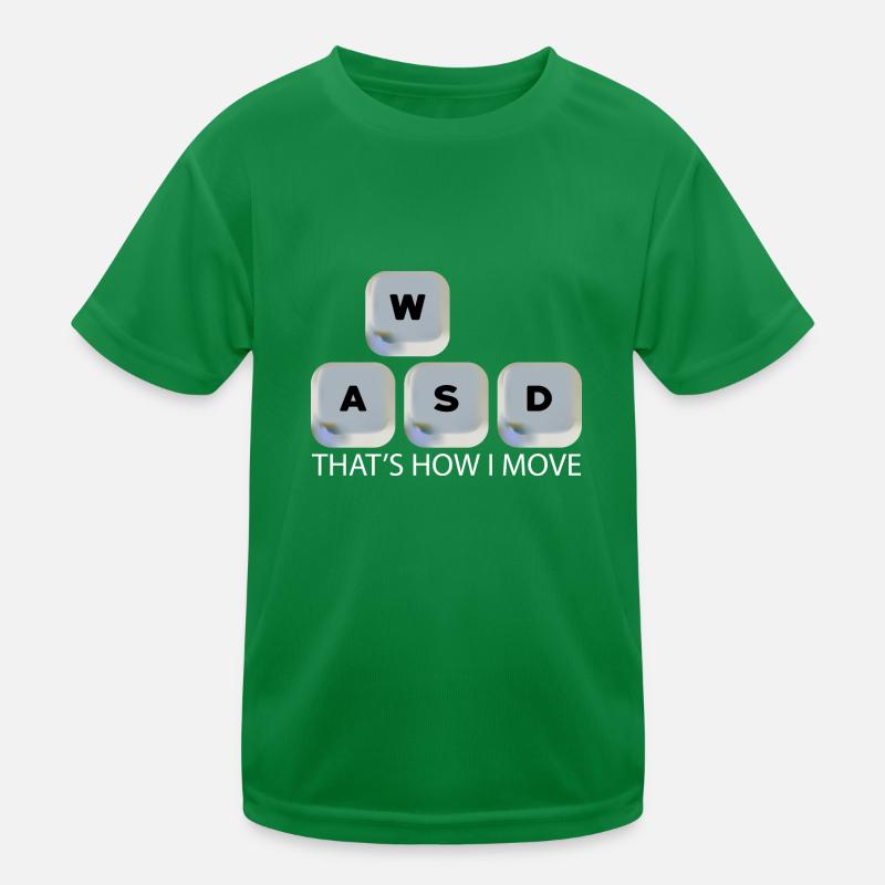 WASD Gaming Zocken Videospiel, PC, Computer Kinder Funktions-T-Shirt