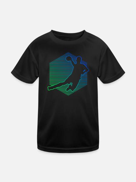 Joueurs de handball masculins Handballeurs Joueurs de handball - T-shirt sport Enfant - noir - Devant