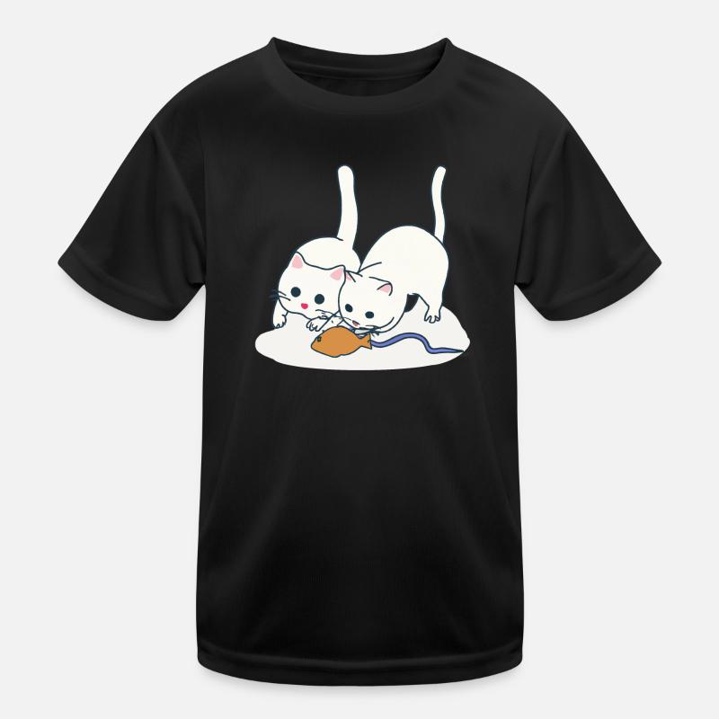 Zwei spielende Katzen Kinder Funktions-T-Shirt