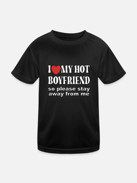 J’aime mon petit ami chaud - T-shirt sport Enfant - noir - Devant