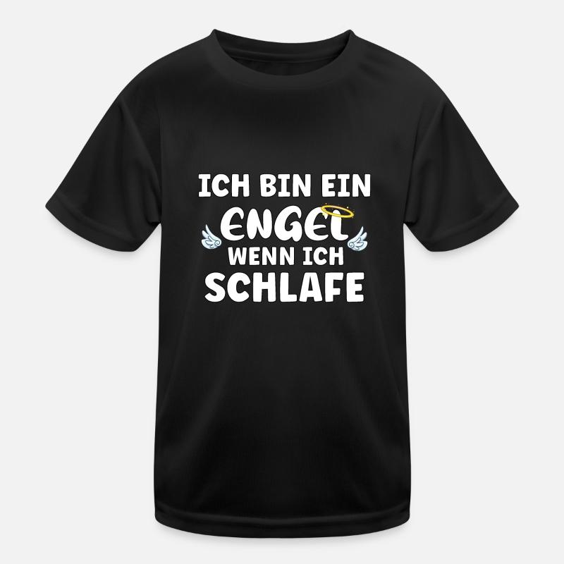 Ich bin ein Engel wenn ich schlafe Kinder Funktions-T-Shirt