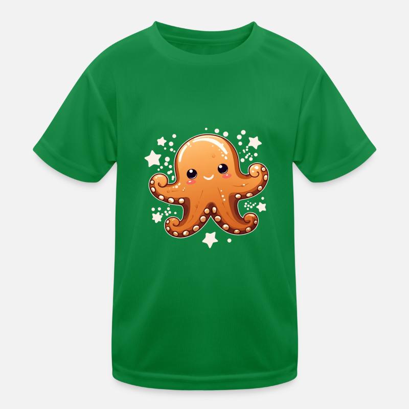 Gingerbread Octopus Kids Functional T-Shirt