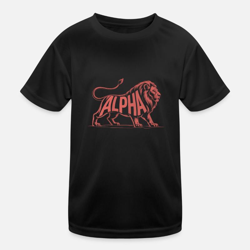 Alpha - Cool Lion Logo Kids Functional T-Shirt