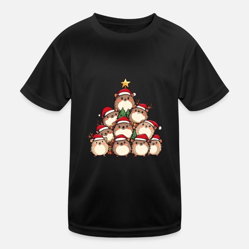 Igel Weihnachten Christbaum Kinder Funktions-T-Shirt