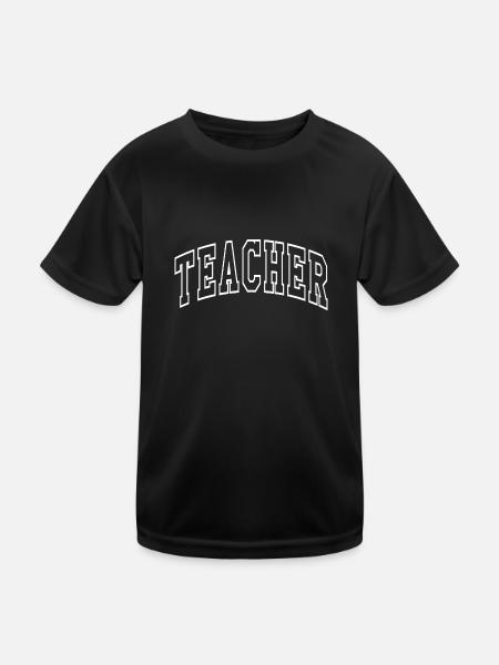 Teacher - Kinder Funktions-T-Shirt - Schwarz - Vorne
