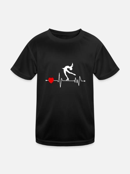 Schlittschuh Eislauf Eiskunstlaufen Eiskunstlauf - Kinder Funktions-T-Shirt - Schwarz - Vorne