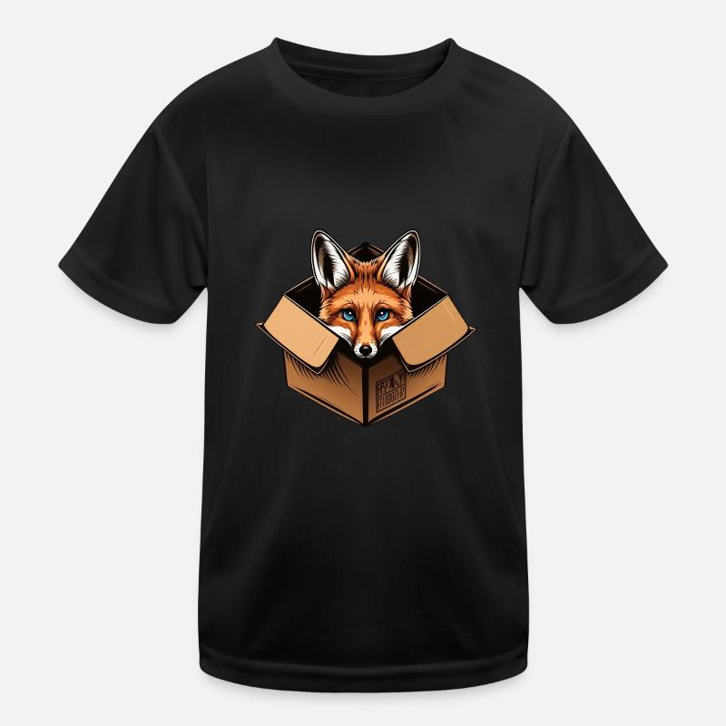 Fuchs in einer Kiste Kinder Funktions-T-Shirt