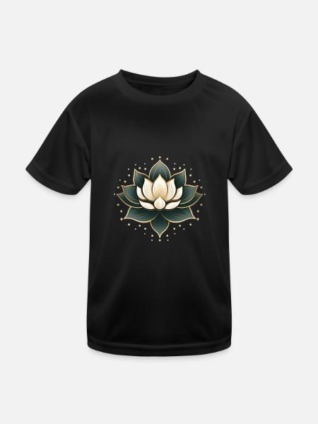 Lotusblüte - Kinder Funktions-T-Shirt - Schwarz