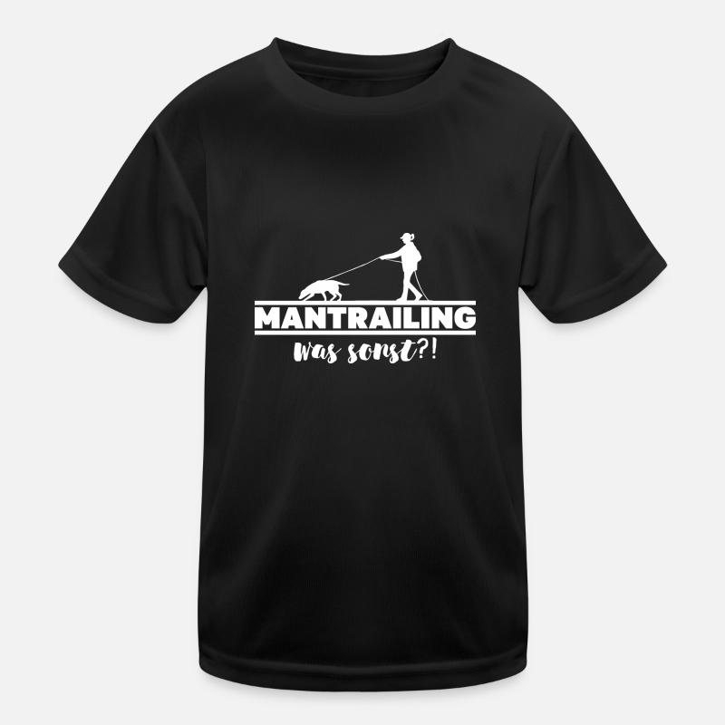 Mantrailing was sonst Silhouette Suchhund Hunde Kinder Funktions-T-Shirt