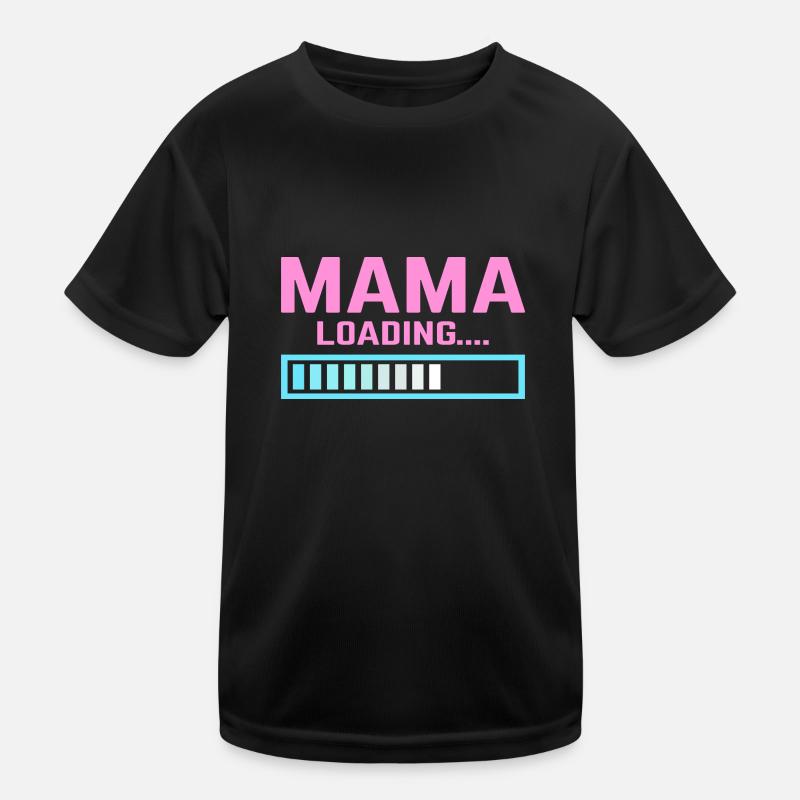 Mum loading mama mom - Kids Functional T-Shirt - black