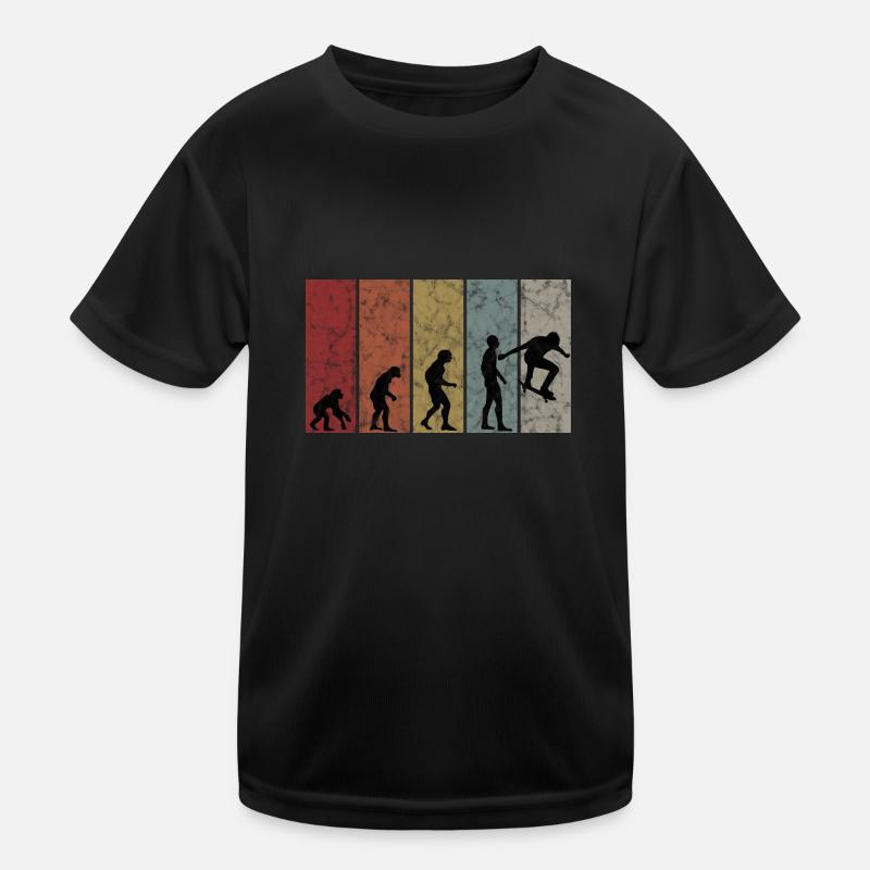 Skateboarder Skateboard Evolution Skate Skateing Kinder Funktions-T-Shirt