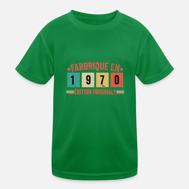 Fabriqué En 1970 édition Originale Cadeau d'annive T-shirt sport Enfant