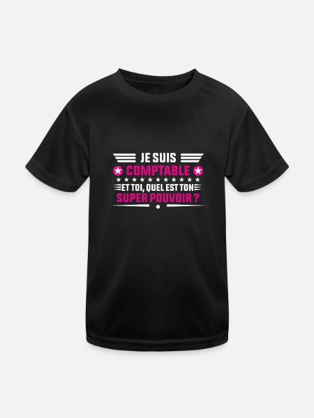 je suis Comptable idée cadeau Comptable - T-shirt sport Enfant - noir - Devant