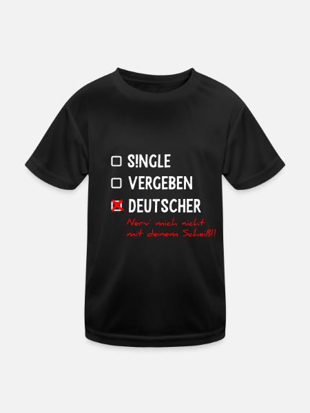 Deutscher lustiger frecher Spruch zum ankreuzen - Kinder Funktions-T-Shirt - Schwarz - Vorne