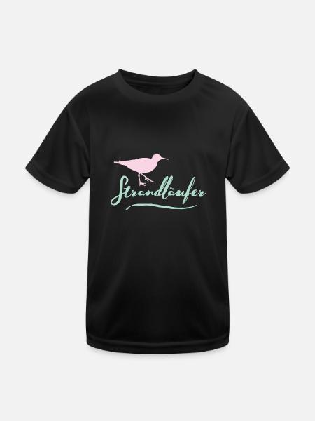 Strandläufer - Kinder Funktions-T-Shirt - Schwarz - Vorne