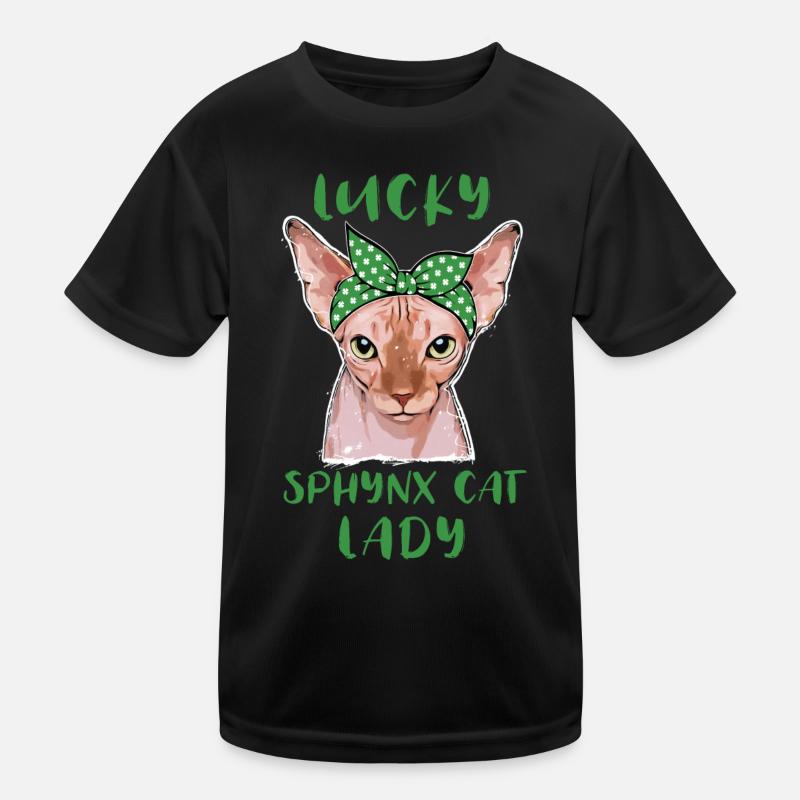 Lucky Sphynx Cat Lady Saint-Patrick T-shirt sport Enfant
