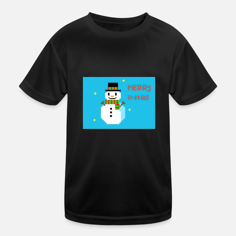 Frohe Weihnachten Schneemann Kinder Funktions-T-Shirt