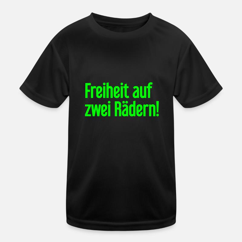 Freedom on Two Wheels - Cyclist Design Kids Functional T-Shirt