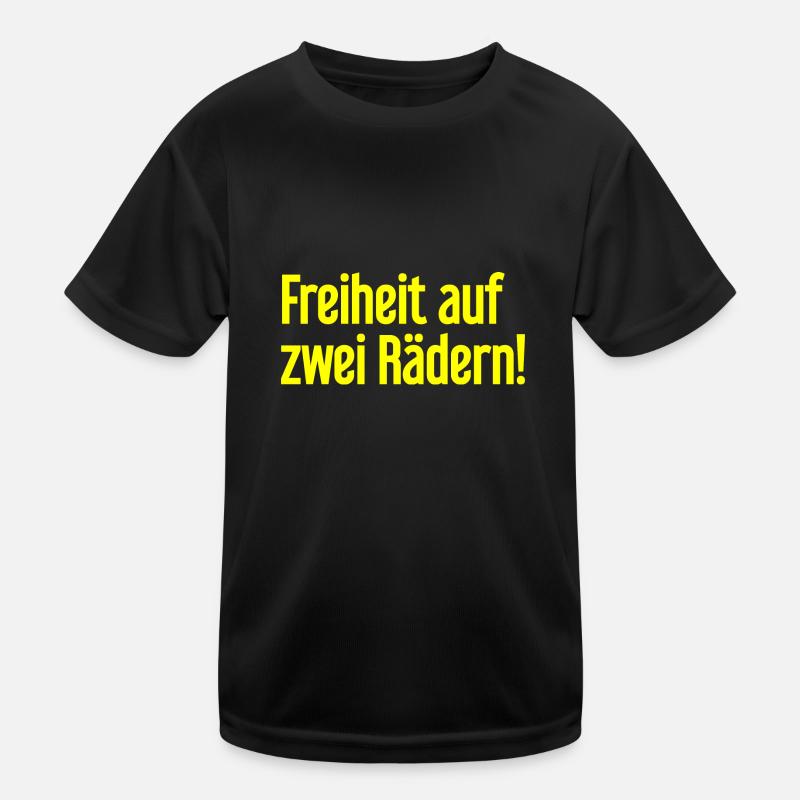 Freedom on Two Wheels - Cyclist Design Kids Functional T-Shirt