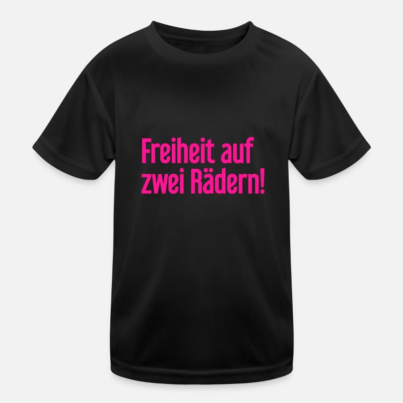 Freedom on Two Wheels - Cyclist Design Kids Functional T-Shirt