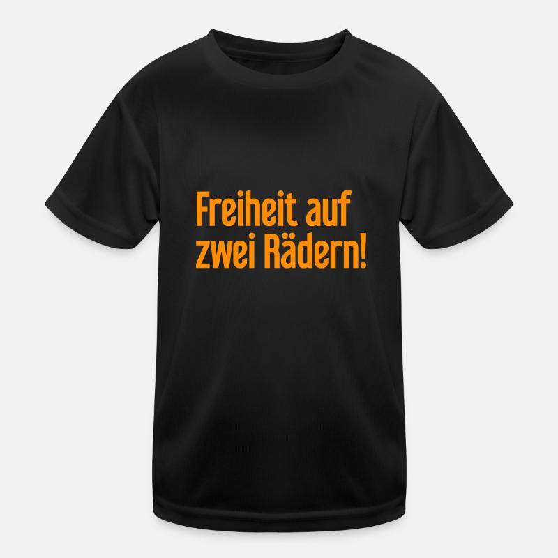 Freedom on Two Wheels - Cyclist Design Kids Functional T-Shirt