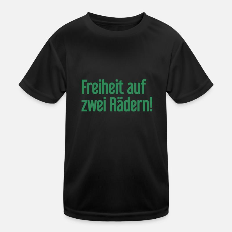 Freedom on Two Wheels - Cyclist Design Kids Functional T-Shirt