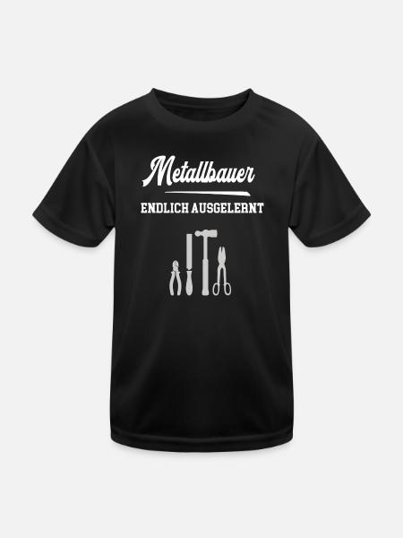 Metallbauer Endlich Ausgelernt Lehrling Azubi - Kinder Funktions-T-Shirt - Schwarz - Vorne