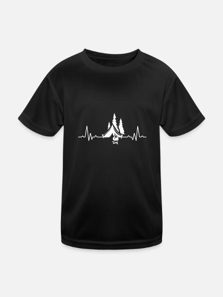 Camping Nature Camping Gift Camping Holiday Tent - Kids Functional T-Shirt - black - Front