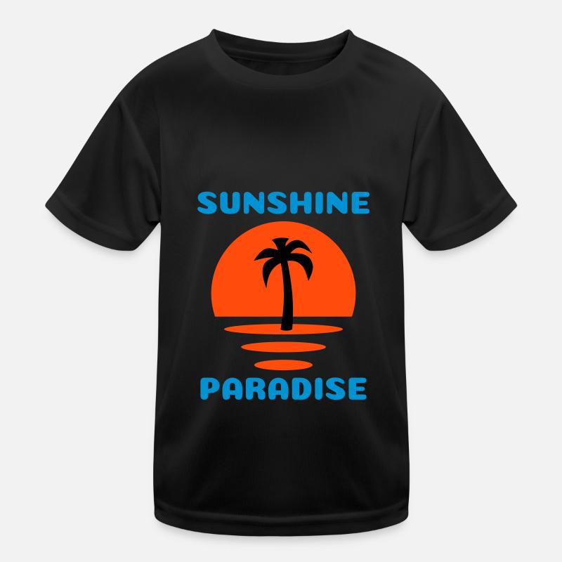 Sunshine, paradise (Half Sun, Palm Tree) Kids Functional T-Shirt