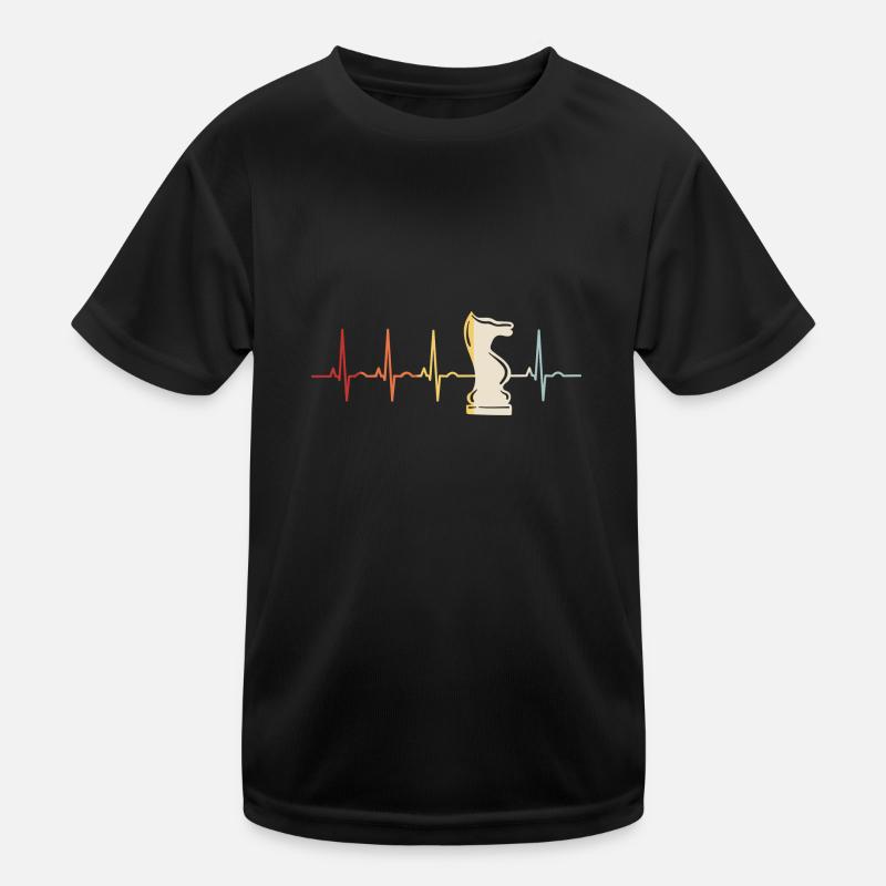 Échecs Échecs Schachmatt ECG échecs - T-shirt sport Enfant - noir